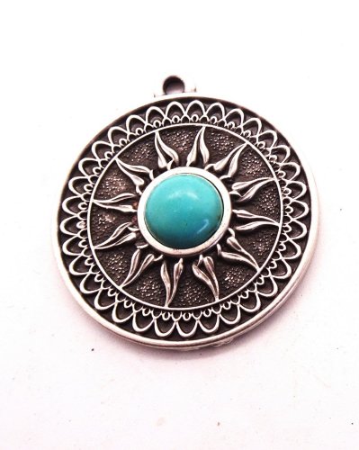 (image for) Sun pendant antique silver #RM-53