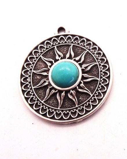 (image for) Sun pendant antique silver #RM-53