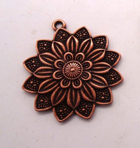 (image for) Flower pendant antique copper