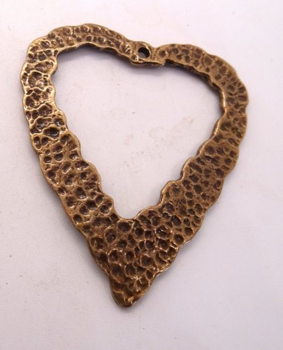 (image for) Bronze hammered heart pendant #RM-51