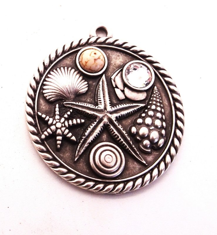 (image for) Star fish nautical antique silver pendant #RM-54
