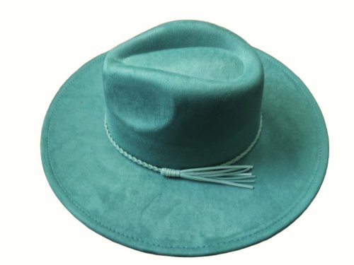 (image for) Vegan suede Wide brim hat - Turquoise