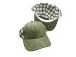 (image for) Checkered Mesh snap back cap- Sage Green