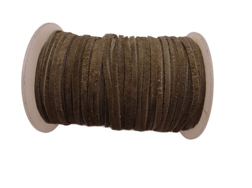 (image for) Leather Suede lacing 3mm 50 meter spool - Olive Green