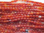 (image for) Orange rust carnelian barrel beads 12x8mm #1660