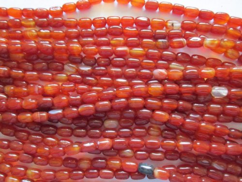 (image for) Orange rust carnelian barrel beads 12x8mm #1660