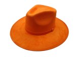 (image for) Mexico hard body flat brim fedora - Orange Medium