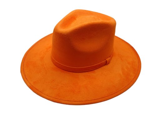 (image for) Mexico hard body flat brim fedora - Orange Medium
