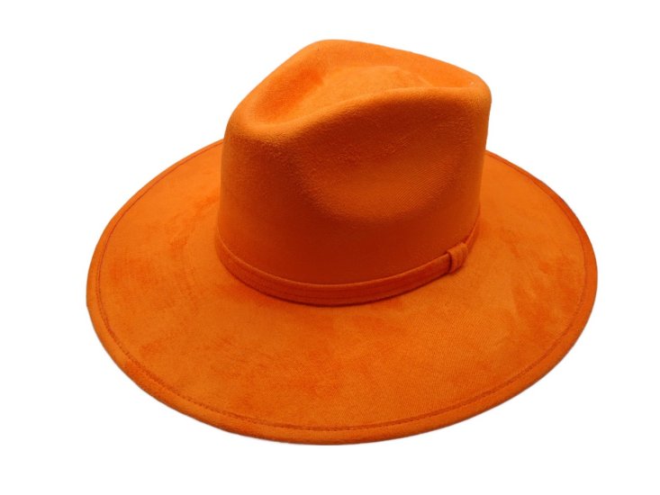 (image for) Mexico hard body flat brim fedora - Orange Medium