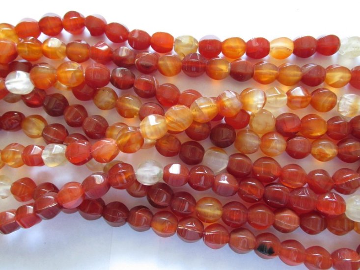 (image for) Orange rust carnelian stone beads #1662