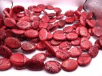 (image for) Coral Oval old Magnesite beads #1876