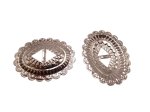 (image for) Oval slotted silver tin concho
