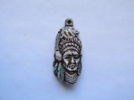 (image for) Indian with Bear acrylic pendant #MP48B