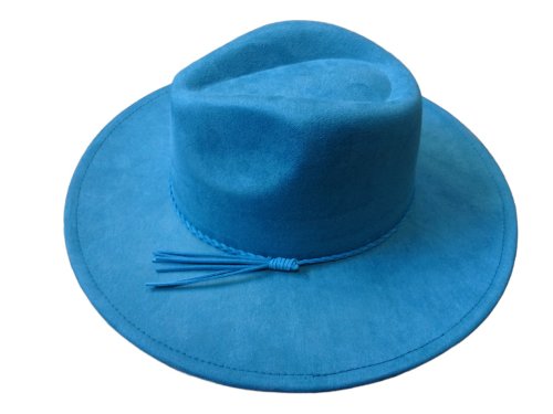 (image for) Vegan suede Wide brim hat - PEACOCK BLUE