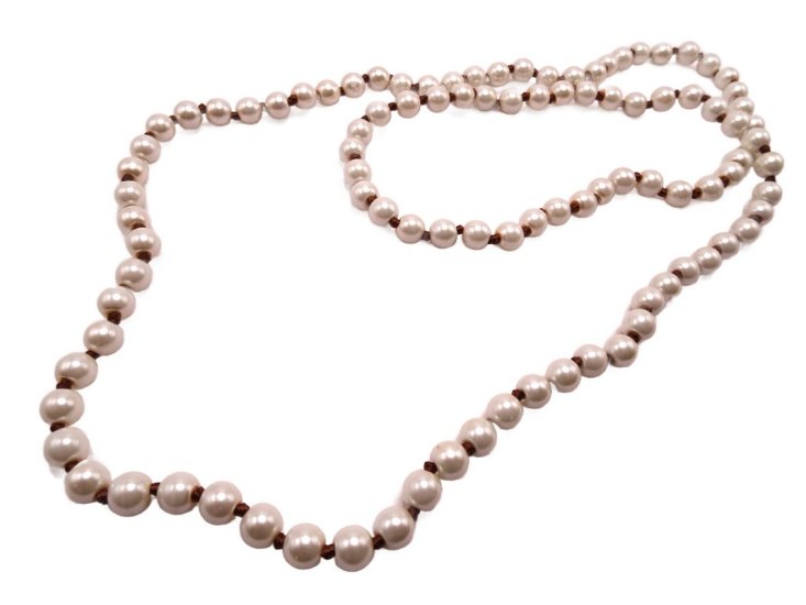 (image for) Beaded necklace convert to hatband- Pearl