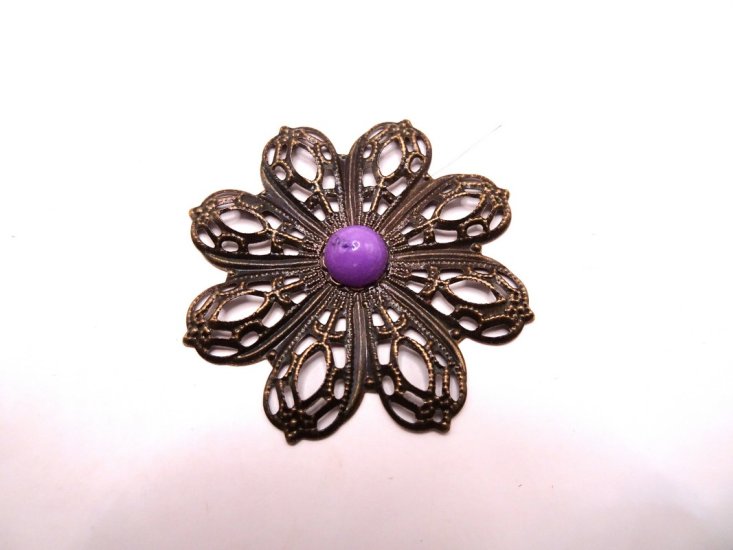 (image for) Bronze Medallion hat decorating decor Purple 1 3/4" #PEN-43