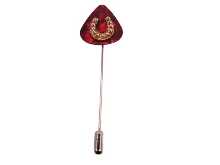 (image for) Guitar pick hat pin - Red #hatpin-13