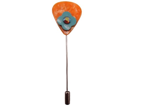 (image for) Guitar pick hat pin - Orange #hatpin-17