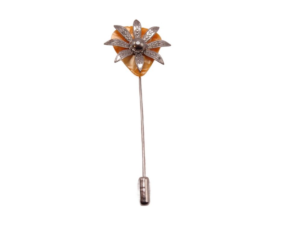 (image for) Guitar pick hat pin - YELLOW #hatpin-2