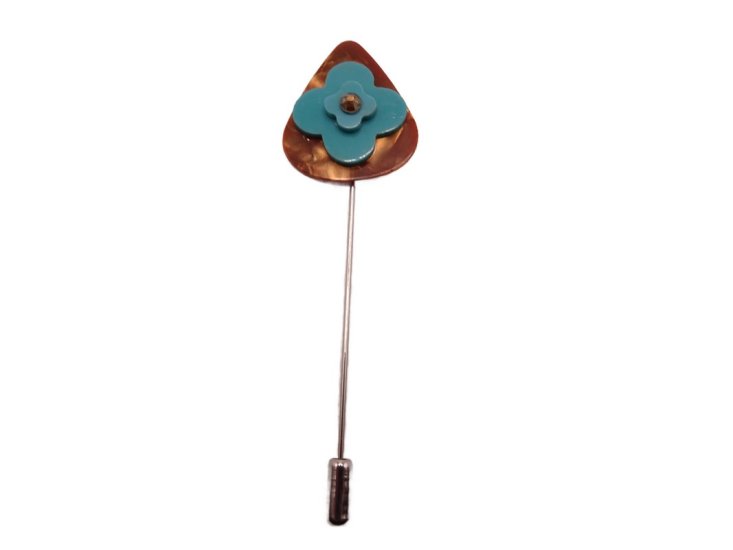 (image for) Guitar pick hat pin - Brown #hatpin-18