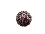 (image for) Antique silver medallion with Pink Agate Stone #HM-14
