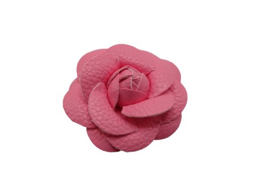 (image for) Faux leather flower 2 1/2" - Pink