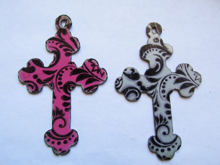 (image for) Cross Gyspy Pink pendant #WKS-1