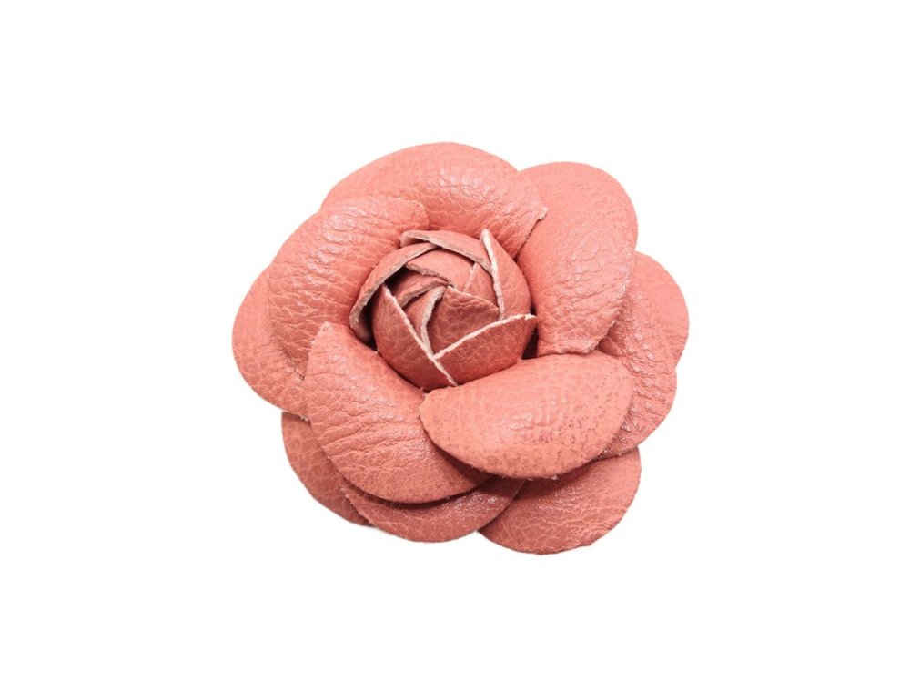 (image for) Faux leather flower 2 1/2" - Light pink