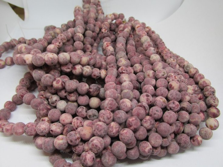 (image for) Plum dyed Jasper Mat finish 8mm #1807TU