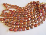 (image for) Pumpkin glass oval faceted #1085