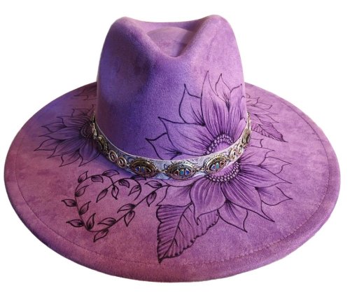 (image for) Light Purple Vegan suede Burned hat