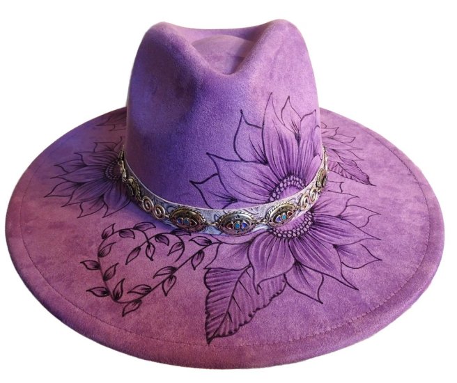 (image for) Light Purple Vegan suede Burned hat