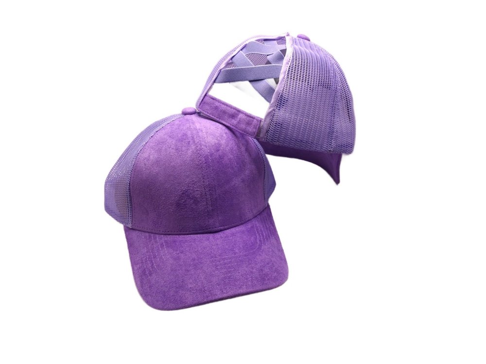 (image for) Pony Tail criss cross Mesh back cap - Purple pony