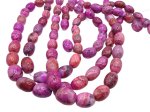 (image for) Purple rose pink variegated dyed agate barrel beads #1149AA