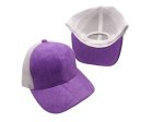 (image for) Vegan suede Mesh snap back baseball cap - Purple / White