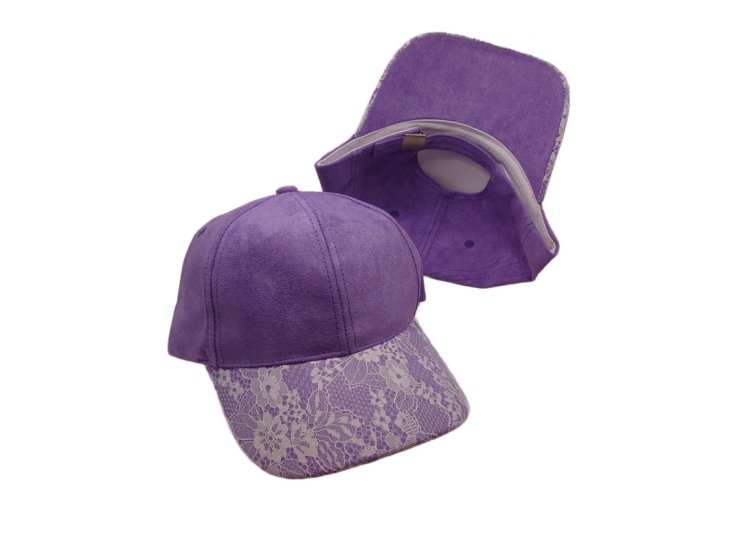 (image for) White Lace Brim baseball cap - Purple