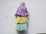 (image for) Purple yellow blue tri color silk tassle #turqtass