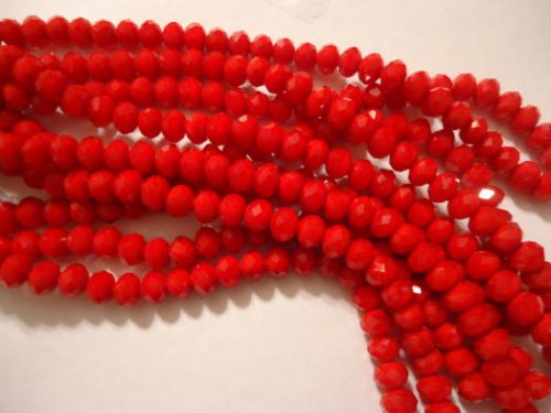 (image for) Red - Lipstick red rondelle crystals 10x8 #h1297