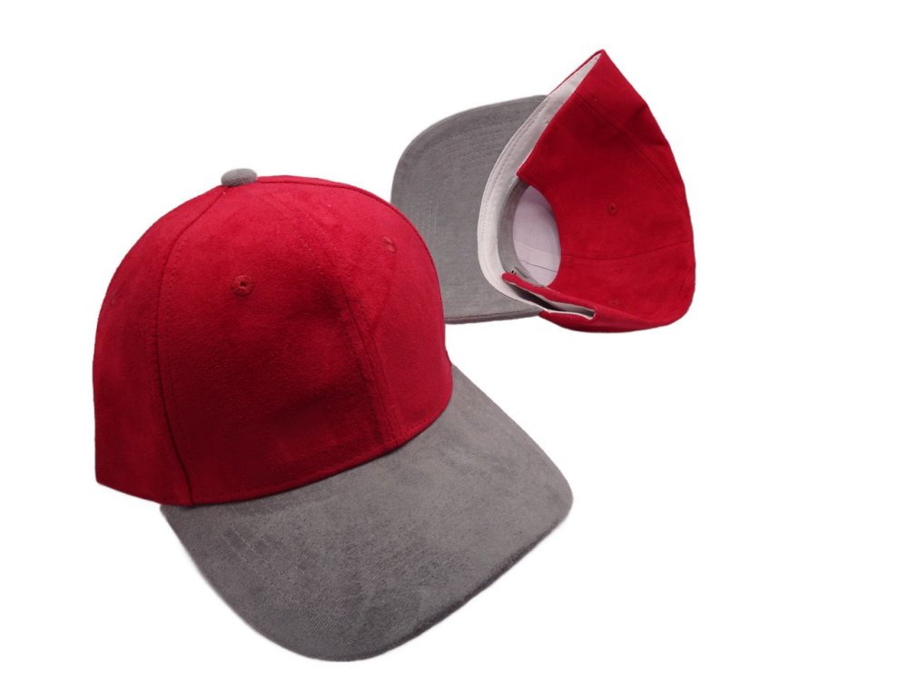 (image for) Two Tone baseball cap Vegan suede - Two Tone Red/Gray
