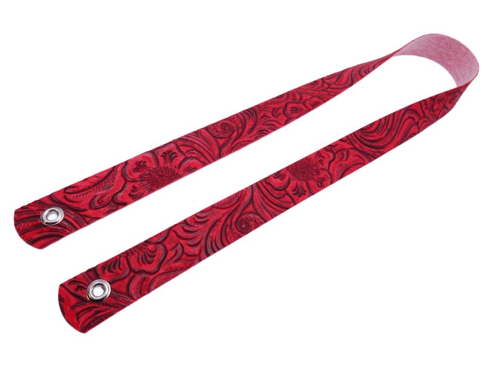 (image for) Embossed FAUX leather hat band - Red