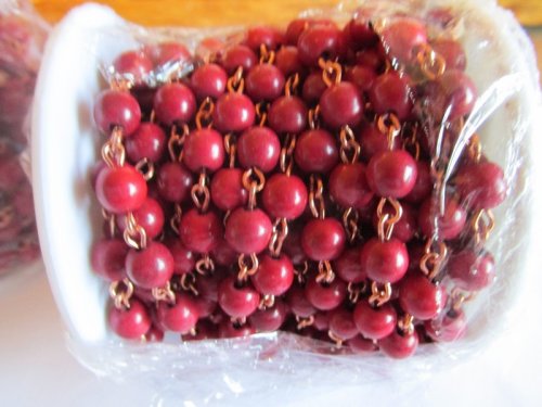 (image for) Bead chain - Redish Rust 6mm copper (1 ft ) #BS6