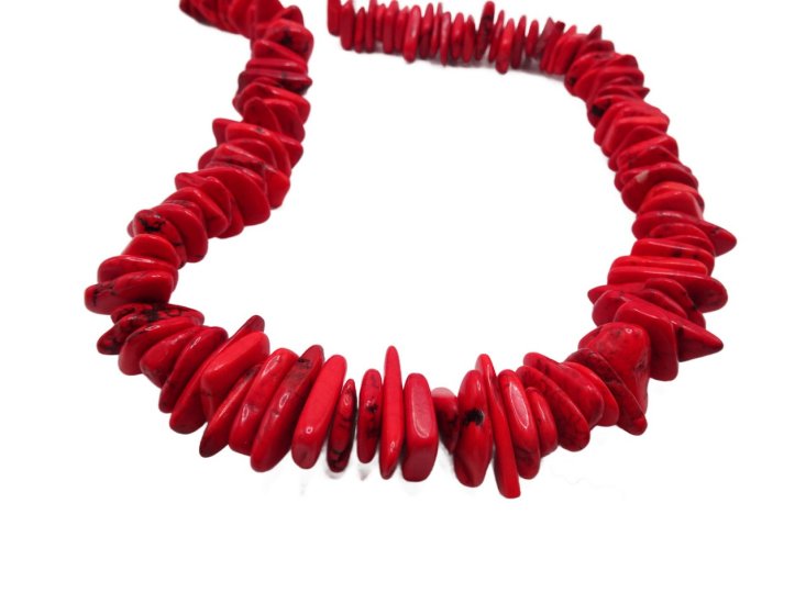 (image for) Red magnesite slices beads side drilled #1056A