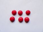 (image for) 10mm Red round flat back cabochon (6 pcs )#Ecab-52