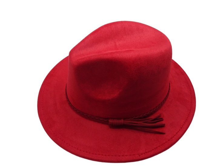 (image for) Short Brim vegan suede hat - RED