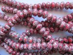 (image for) Red, white rondelle composite 8x13mm #1768