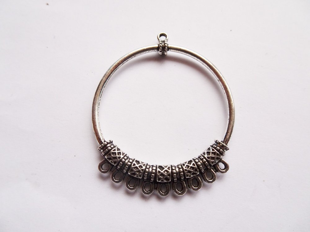 (image for) Antique silver pendant hoop connector pendant #RM-321S
