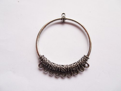 (image for) Antique silver pendant hoop connector pendant #RM-321S