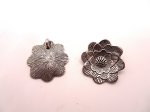 (image for) Rose flower pendant antique silver #P-30