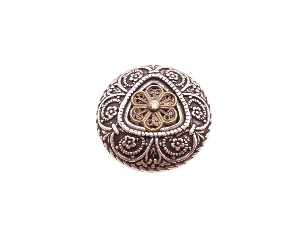 (image for) Mixed metals silver and brass Vintage Medallion #HM-18