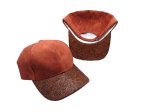 (image for) Faux leather Brim Vegan suede baseball cap - Rust/PU leather